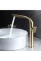Brass bathroom faucet, single handle, hot and cold water faucet, gold-plated high-end style. - 2