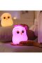 Owl Multicolor Lamp - Owl Night Light - 9.7×9.7×11.2 cm - USB - Recharge - LED - Color-Changing Soft Silicone Lamp - 1200mAh - White - 4