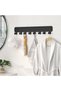 2-pack of 8 self-adhesive black stainless steel key hooks for drill-free wall decoration in living rooms and kitchens - 2