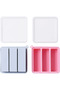Two multi-purpose silicone molds: rectangular hollow silicone soap mold, candy mold, chocolate mold, and ice maker.