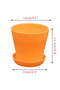 Decorative plastic planters, 5.5-inch planters, 3-pack PP pots, with drainage holes and trays, suitable for indoor plants and flowers (orange). - 2