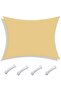Rectangular sunshade sail, waterproof and UV resistant, suitable for patios, gardens, and lawns, 2 x 3 meters, sand yellow.