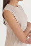 Sleeveless Combed Cotton Undergarment - Stone - 3
