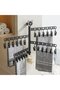 Generic Swivel Wall-Mounted Clothes Drying Rack with Multiple Clips, Compact Lightweight Sock Rack for Home Travel, Versatile Laundry Accessory (Transparent Black) - 2