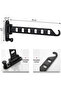Wall-mounted foldable clothes rack, 180° rotating clothes hook, clothes rod, wall hook, hook strip, clothes hook - 2