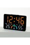 Large LED digital clock displaying time, humidity, temperature, date, and alarm - wall-mountable or flat-mountable - orange - 1 piece - 4