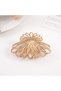 1 Pc Gold Double-Row Flower Metal Hair Clip (11.5cm) - Non-Slip Jaw Clamp Hairpin Jewelry for Medium Fine Hair - 4