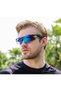 Unisex mountain bike sunglasses, windproof and dustproof, transparent MTB, for cycling, glossy black frame with green mercury finish. - 2