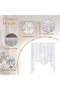 150x100cm White Embroidered Tulle Lace Curtains with Center Drawstring Pleats for Kitchen & Living Room - 3