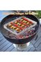 This stainless steel BBQ skewer set, featuring a foldable skewer rack, 6 long skewers, and a reusable rack, is ideal for parties and outdoor BBQs. - 5