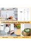 USB-C Recharge milk frother - 3 speed settings - electric mixer w/3 SS stir heads - For coffee/latte/cappuccino/cream/cocktail (white) - 3