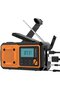 Emergency dynamo hand-cranked radio, 4000mAh solar FM/AM/shortwave/WBA weather receiver with LED flashlight SOS
