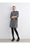 Crew Neck Patterned Mini Dress