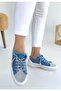 Enber Blue Denim Lace-Up Sneakers - 3