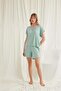 Short Sleeve Lace V-Neck Viscose Shorts Set - Ssssss7511-1647 - 2