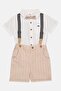Toddlers Boy 4 Pcs Embroidered Shirt And Shorts With Bowtie Set, Multicolor - 4