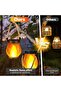 set With two outdoor solar-powered flame lanterns with realistic flame effects, For outdoor use, patios, and balconies - 3