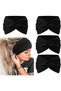 4-pack women's soft elastic sports running headbands, skincare and daily cosmetic sweatbands (22*10.5 cm)