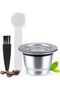 Refillable capsules for Nespresso, reusable in stainless steel coffee capsules, suitable for coffee machines.