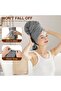 2-Pack Microfiber Hair Drying Towel-Absorbent Quick-Dry Headband-100x60cm-Pink Gray - 2