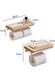 Toilet paper holder - Toilet roll paper holder - Toilet paper holder with shelf - Wooden kitchen paper towel holder - Bathroom toilet paper holder... - 2