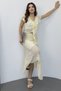 Women's Lace Blouse Skirt Double Set Tie Detail V-Neck Midi Skirt Summer Stylish Combination - 2