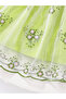 Girls Green Mesh Strappy Dress - 6
