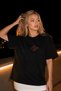 Women's Oversize T-Shirt Happy Girls 3D Printed Black – Crew Neck, Comfortable Fit, 100% Cotton - 4