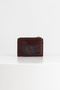Womesy Genuine Leather Stitched Card Holder Brown - 3