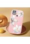 Poco C31 Compatible Case Camera Protector Pink Silicone Couple Phone Case with Floral Pattern - 2