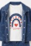 Girl's Heart Detailed Jean Top and Bottom Set - 3