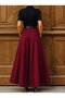 Women's High Waist Belted Double Fabric Palazzo Trousers - 3