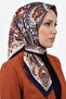 Women's Navy Blue Authentic Shawl Patterned Stitched Writing Cotton Cheesecloth Scarf
