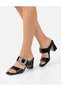 Women's High Heel Shoes with Adjustable Stone Buckle Detail and Metal Heel Detail for Evening Dresses - 4