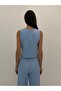 Noble Posture Buttoned Vest Belted Wide-Leg Ice Blue Trousers Set - 6