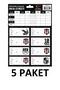 5 عبوات من ملصقات BJK المدرسية مع جدول الدروس، 3 أوراق، 24 قطعة