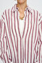 Women's Vertical Striped Flowy Relaxed Fit Shirt - 2