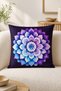 Set of 6 Colorful Mandala Patterned Decorative Pillowcases – Bohemian Floral Motif, (Double-Sided) - 8