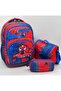 3-Piece Set Waterproof Fabric School Bag Lightweight School Backpack Character Luxury Blue Knitted Bag - 2