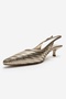 Alvessia Gold Knitted Women's Low Heel Shoes - 6