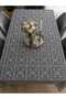 Saray Black Tulle Luxury Tablecloth with Embroidery 155X225