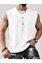 Black Printed Men's Regular Fit Crew Neck Sports Sleeveless T-Shirt