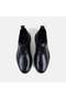 Men's Black Rubber Laced Classic Casual Leather Shoes - 6