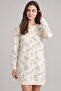 Sheep Print Fleece Nightdress with Long Sleeves