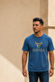 Indigo T-Shirt 100% Cotton Kadıköy Bull Printed Crew Neck Oversize - 3