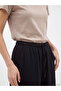 Xside Black Elastic Waist Muslin Women's Trousers - 3
