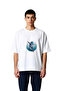 Men's Oversize T-Shirt Astronaut Rocket Surfing Print Pop Art Space Themed Relaxed Fit Casual Modern