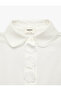 Lace Detailed Floral Appliqué Cotton Balloon Sleeve Shirt - 7