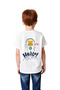 Children's Space Astronaut Printed Short Sleeve T-Shirt Retro Graphic Hello Design Relaxed Fit Casual Stylish