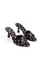 Women's Polka Dot Patterned Daily Classic Thin Heeled Slippers Esta - Black